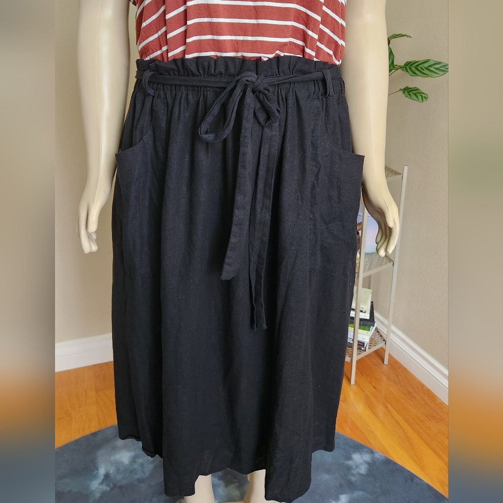 Black paper bag skirt